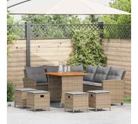 vidaXL Set Divano da Giardino 6 pz con Cuscini a L Beige in Polyrattan