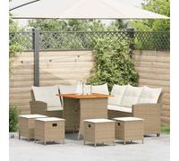 vidaXL Set Divano da Giardino 6 pz con Cuscini a L Beige in Polyrattan