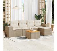 vidaXL Set Divano da Giardino 6 pz con Cuscini Beige in Polyrattan