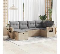 DIVANO DA GIARDINO VIDAXL 6 pz con Cuscini Beige in Polyrattan - 3325485
