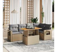 DIVANO DA GIARDINO VIDAXL 6 pz con Cuscini Beige in Polyrattan - 3271745