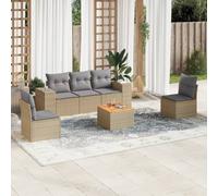 vidaXL Set Divano da Giardino 6 pz con Cuscini Beige in Polyrattan