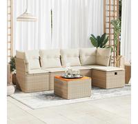 vidaXL Set Divano da Giardino 6 pz con Cuscini Beige in Polyrattan