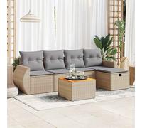 vidaXL Set Divano da Giardino 6 pz con Cuscini Beige in Polyrattan