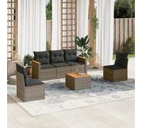 vidaXL Set Divano da Giardino 6 pz con Cuscini Grigio in Polyrattan