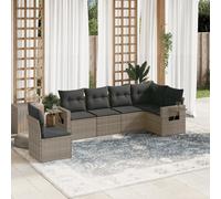 vidaXL Set Divano da Giardino 6 pz con Cuscini Grigio in Polyrattan