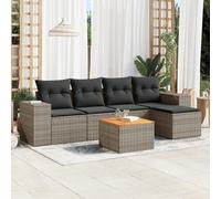 vidaXL Set Divano da Giardino 6 pz con Cuscini Grigio in Polyrattan