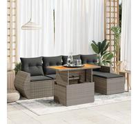 vidaXL Set Divano da Giardino 6 pz con Cuscini Grigio in Polyrattan