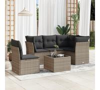 vidaXL Set Divano da Giardino 6 pz con Cuscini Grigio in Polyrattan