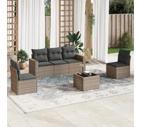 vidaXL Set Divano da Giardino 6 pz con Cuscini Grigio in Polyrattan