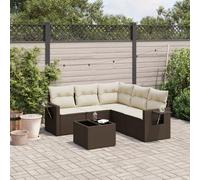 vidaXL Set Divano da Giardino 6 pz con Cuscini Marrone in Polyrattan