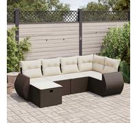 vidaXL Set Divano da Giardino 6 pz con Cuscini Marrone in Polyrattan