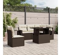 vidaXL Set Divano da Giardino 6 pz con Cuscini Marrone in Polyrattan