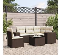vidaXL Set Divano da Giardino 6 pz con Cuscini Marrone in Polyrattan