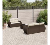 DIVANO DA GIARDINO VIDAXL 6 pz con Cuscini Marrone in Polyrattan - 3253440