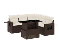 vidaXL Set Divano da Giardino 6 pz con Cuscini Marrone in Polyrattan