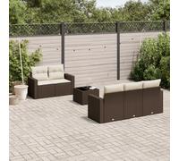 vidaXL Set Divano da Giardino 6 pz con Cuscini Marrone in Polyrattan