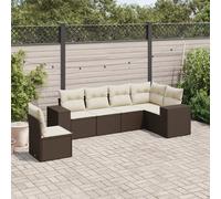DIVANO DA GIARDINO VIDAXL 6 pz con Cuscini Marrone in Polyrattan - 3254970