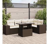 DIVANO DA GIARDINO VIDAXL 6 pz con Cuscini Marrone in Polyrattan - 3326804