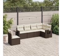 vidaXL Set Divano da Giardino 6 pz con Cuscini Marrone in Polyrattan