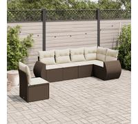 vidaXL Set Divano da Giardino 6 pz con Cuscini Marrone in Polyrattan
