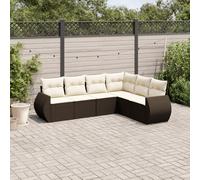 vidaXL Set Divano da Giardino 6 pz con Cuscini Marrone in Polyrattan