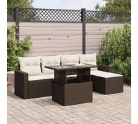 vidaXL Set Divano da Giardino 6 pz con Cuscini Marrone in Polyrattan