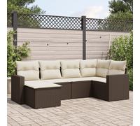 vidaXL Set Divano da Giardino 6 pz con Cuscini Marrone in Polyrattan