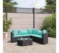 DIVANO DA GIARDINO VIDAXL 6 pz con Cuscini Nero in Polyrattan - 3308396