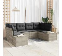 vidaXL Set Divano da Giardino 6 pz Grigio chiaro polyrattan