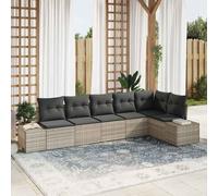 Set Divano da Giardino 6 pz Grigio chiaro polyrattan