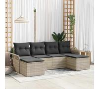 vidaXL Set Divano da Giardino 6 pz Grigio chiaro polyrattan