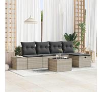 Set Divano da Giardino 6 pz Grigio chiaro polyrattan