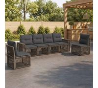 vidaXL Set di divani da giardino, 6 pezzi, grigio e grigio scuro, divano da giardino moderno, seduta resistente alle intemperie, design modulare, mobili per esterni, set comodo