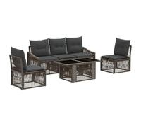 vidaXL Set Divano da Giardino 6 pz Grigio e Grigio Scuro polyrattan
