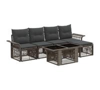 vidaXL Set Divano da Giardino 6 pz Grigio e Grigio Scuro polyrattan