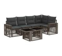 vidaXL Set Divano da Giardino 6 pz Grigio e Grigio Scuro polyrattan