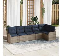 vidaXL Set Divano da Giardino 6 pz Grigio polyrattan