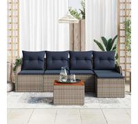 vidaXL Set Divano da Giardino 6 pz Grigio polyrattan