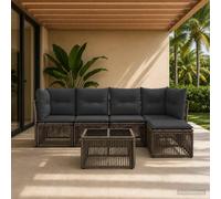 vidaXL Set di divani da giardino, 6 pezzi, grigio rattan sintetico, divano da giardino moderno, resistente alle intemperie, design modulare, relax all'aria aperta, set regolabile per stile e comfort