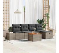 vidaXL Set Divano da Giardino 6 pz Grigio polyrattan