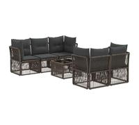 vidaXL Set Divano da Giardino 6 pz Grigio polyrattan