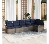 vidaXL Set Divano da Giardino 6 pz Grigio polyrattan