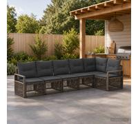 vidaXL Set di divani da giardino, 6 pezzi, grigio rattan sintetico, divano modulare moderno, resistente alle intemperie, per giardino, sedute da patio, comodi cuscini, relax assicurato