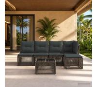 vidaXL Set di divani da giardino, 6 pezzi, grigio rattan sintetico, divano da giardino, mobili moderni per terrazza, set di riposo resistente alle intemperie, design modulare per il vostro patio
