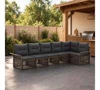 vidaXL Set di divani da giardino, 6 pezzi, grigio rattan sintetico, divano moderno da giardino, mobili da terrazza facili da pulire, design modulare resistente alle intemperie