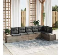 Set Divano da Giardino con cuscino 6 pcs Grigio polyrattan