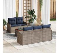 vidaXL Set Divano da Giardino 6 pz Grigio polyrattan
