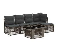 vidaXL Set Divano da Giardino 6 pz Grigio polyrattan