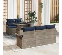 vidaXL Set Divano da Giardino 6 pz Grigio polyrattan
